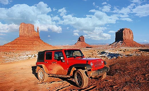Monument Valley and a Jeep